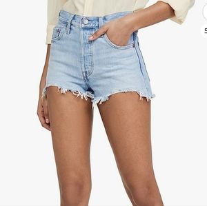 Levi's 501 Mid Rise Light Wash Denim Shorts